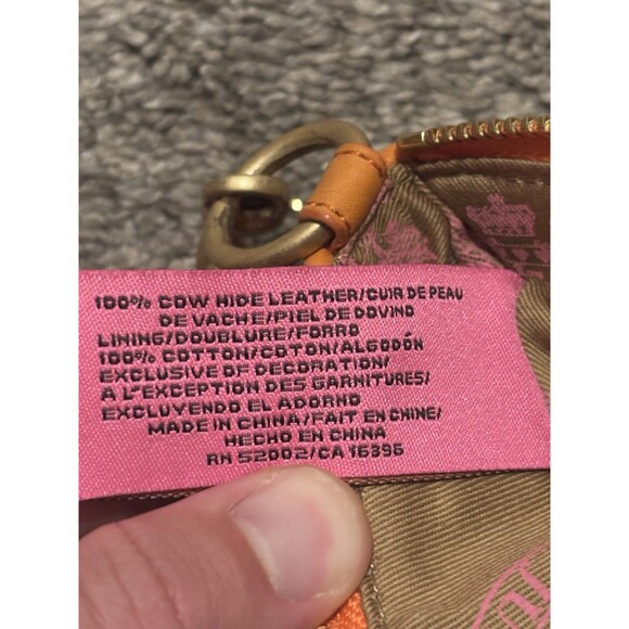 Vintage Juicy Couture Baguette Shoulder Bag Orange Leather Chain Y2K - Picture 6 of 8